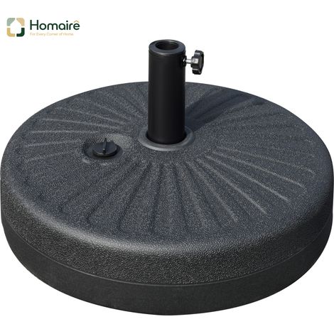 HOMAIRE Sonnenschirmständer 22 kg zement schwarz stabil wetterfest für Ø38/48 mm Sonnenschirm