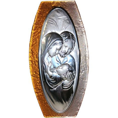 Icona sacra famiglia gesu madonna e san giuseppe argento 925 idea regalo casa bomboniera bimbo bimba comunione cresima (1/5)