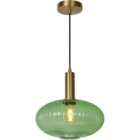 Lampada a sospensione Lucide Maloto Ø30 verde oro E27 (1/5)