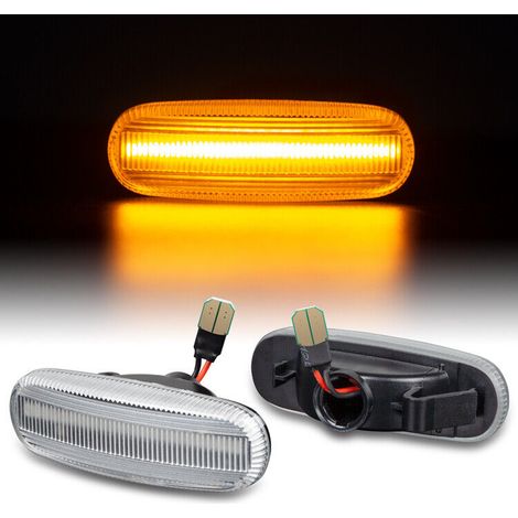 KIT 2 INDICATORI DI DIREZIONE LATERALI A LED COMPATIBILE CON Citroen Nemo anno di costruzione 2007-2015 , VETRO TRASPARENTE (1/5)