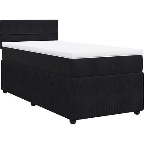 Maison Exclusive - Giroletto a Molle con Materasso Nero 80x200 cm in Velluto (1/5)
