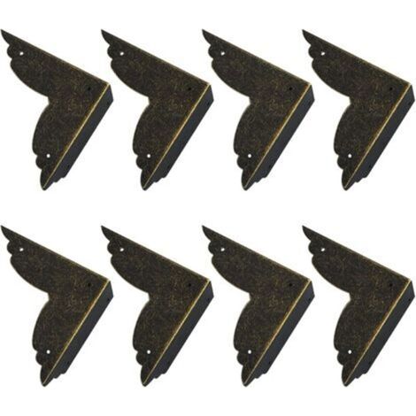 Set of 8 vintage metal corner protectors for furniture and tables (bronze) (1/5)