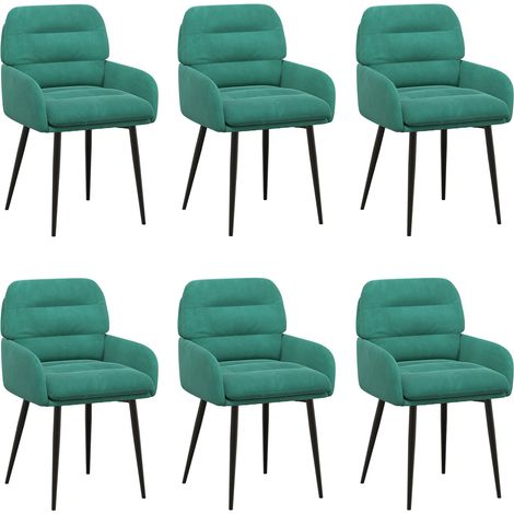 Maison Exclusive - Sedie da pranzo 6 pz Velluto Turchese 59 x 59,5 x 90 cm (1/5)