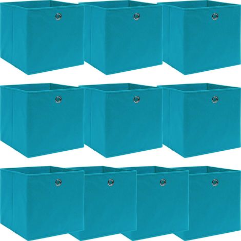 Cajas de almacenaje 10 uds tela azul celeste 32x32x32 cm vidaXL