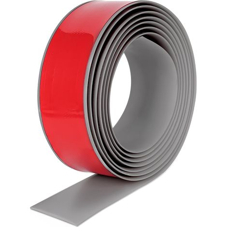 Bandes de transition autocollantes non perforées pour sols stratifiés, parquets, seuil de porte à coller (gris) (1/5)