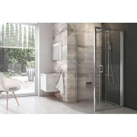 Ravak Blix - Paroi de douche BLPSZ-80, 780-800 mm, aluminium brillant/verre clair X93H40C00Z1 (1/3)