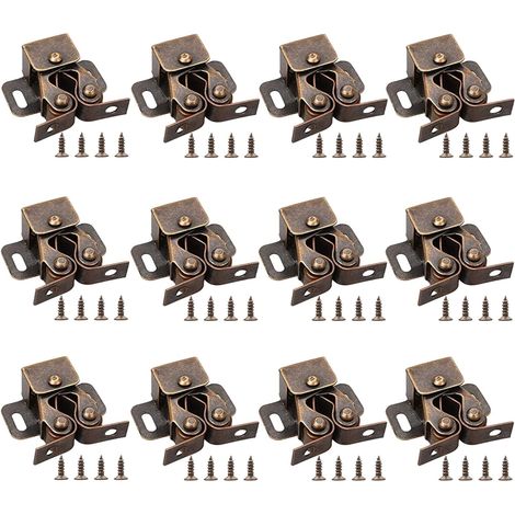 Lot de 12 poignées de porte pour meubles, boutons de tiroir double rouleau pour placards et armoires (1/4)
