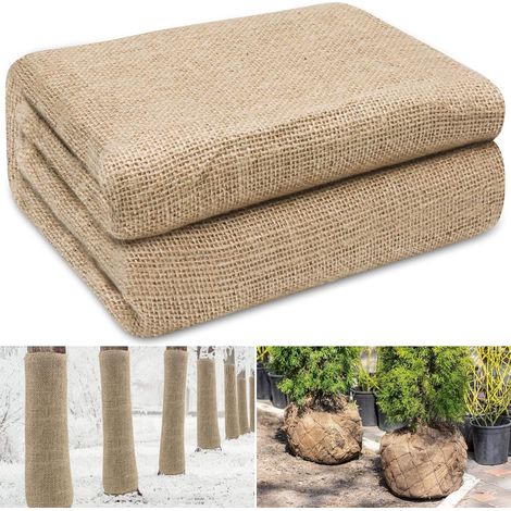 Toile de jute hivernage jardin 1x3m protection arbres et légumes contre gel et froid, rouleau naturel pour paillage et couverture