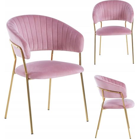 Fauteuil rose velours K4-FX (1/5)