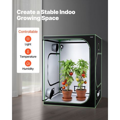 Chambre de Culture, 150x150x200 cm, Tente de Culture Plantes d'Intérieur, avec Éclairage LED à Spectre Complet, Système de Ventilation, Mylar 600D Hautement Réfléchissant, pour Fleurs Légumes (1/5)