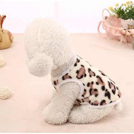 Veste Chien - Gilet Hiver Polyester - Pour Chiens Taille S - Imprimé Léopard - Usage Extérieur et Intérieur - 1 Pièce (1/4)
