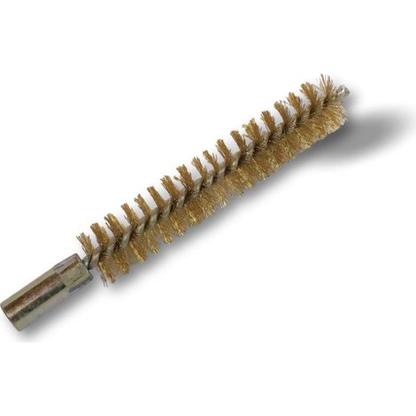 Ecouvillon LAITON Condenseur Lot de 10 Ø 15 mm Raccord laiton taraudé M6 femelle Torsade en acier galvanisé Brosse nettoyage paroi tube alésage Kibros 4TCL15x10