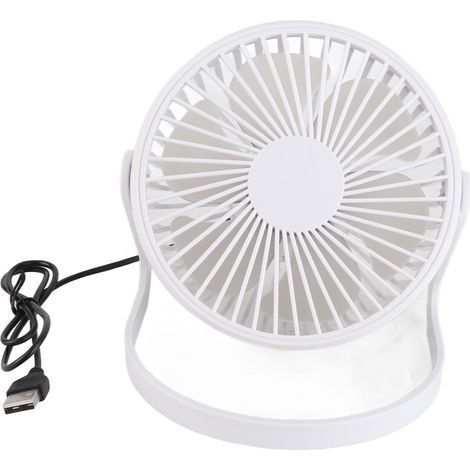 5-Inch White USB Mini Desk Fan – 360° Rotation, Quiet Brushless Motor for Office, Home, Travel (1/4)