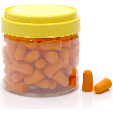 50 paires bouchons d'oreilles mousse souple réduction bruit antibruit sommeil étude orange (1/5)