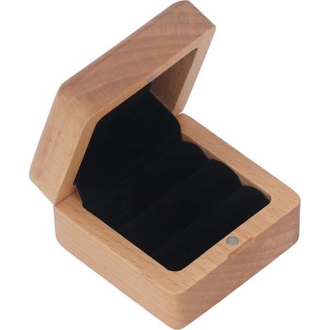 Kompakte, tragbare, handgefertigte Ringbox aus Holz, Hochzeitsgeschenkbox zur Aufbewahrung von Ringen, Heiratsantrag (1/5)