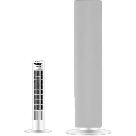 Housse anti-poussière pour ventilateur sur pied - Housse pour ventilateur colonne - Tissu Oxford - Universelle - 36 × 107 cm - Grise - Couverture intégrale (1/3)