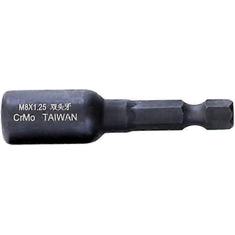 Adaptateur de mandrin de perçage à double tête, filetage interne et externe, queue hexagonale 1/4" A-M6-B- M8 x 1.25 (1/5)