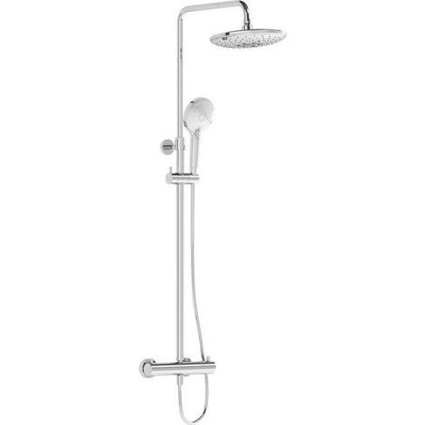 Columna de ducha Bliss con cabezal redondo de 240 mm y grifo termostático, cromada VitrA A47205EXP