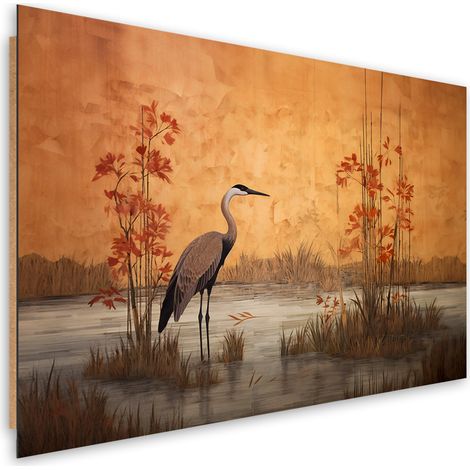 Deco panel picture, Oriental crane - 100x70 (1/5)