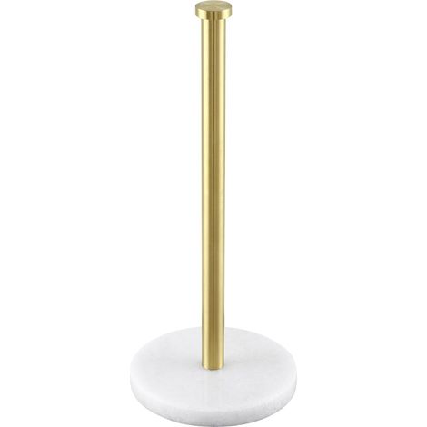 Porte Essuie Tout Marbre sur Pied, Support Essuie Tout Acier Inoxydable SUS304 Doré, Or Brossé, Autonome (1/5)