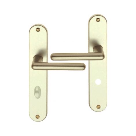 Ouvre&Déco – Poignée de porte TIGNES verrou condamnation – Aluminium F2 – Entraxe 195 mm – Pour salles de bains et WC – Design élégant