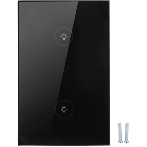 Interrupteur tactile intelligent WiFi, commande vocale, télécommande via application, minuterie compatible TUYA 10A 110-240V noir (1/5)