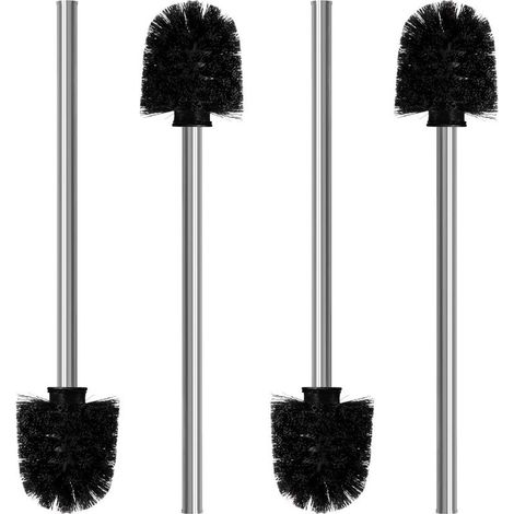 Juego de 4 cepillos para inodoro - Cepillo para inodoro de 8 cm de diámetro - Cepillo de limpieza para inodoro con mango de acero inoxidable - Diseño elegante y con clase (1/5)