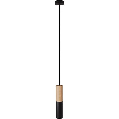 Lámpara colgante creative cables tub-e14 regulable madera metal (1/3)