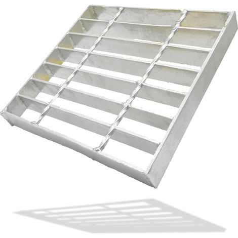 Grille Drainage Acier Galvanisé pour Caniveau Allée 226 x 226 mm Grille de drainage robuste B125 pour extérieur, garage et cour, acier galvanisé à chaud antirouille, carré, rectangle (1/5)