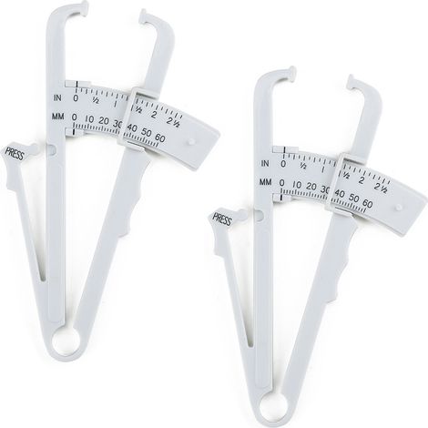 Lot de 2 pinces à plis cutanés - Appareil de mesure portable de l'IMC et de la masse grasse - Mesure de la masse grasse pour hommes et femmes (1/5)