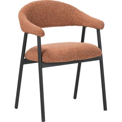 Chaise repas Mathia terracotta structure noir Takasit