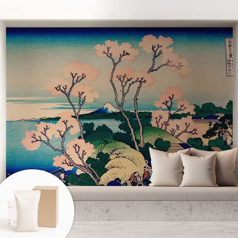Papier peint intissé à motifs décoratifs pour salon chambre et bureau Décoration murale élégante avec colle Cerisiers en fleurs 208x146 cm (1/5)