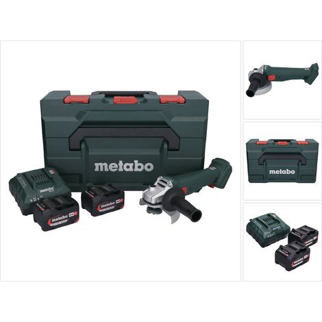 Smerigliatrice angolare a batteria Metabo W 18 L 9-125 18 V 125 mm + 2x batteria 4,0 Ah + caricatore + metaBOX ( 602247510 )