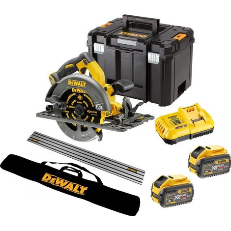Dewalt DCS576X2 54v XR Flexvolt Circular Saw 190mm + Guide Rail + Bag + 2 x 9ah (1/4)