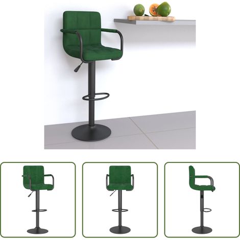 Tabouret de bar - Tabouret de bar Vert foncé Velours (1/5)