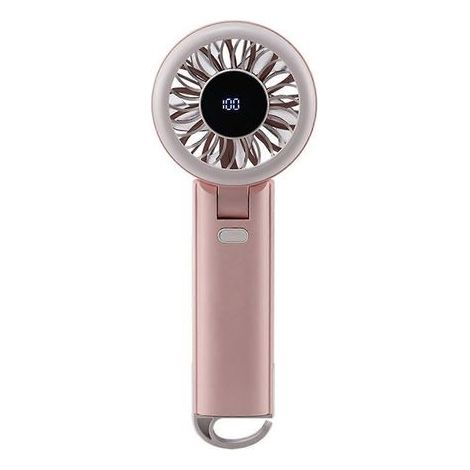 HONORNIC – Kühlender Taschenventilator, kleiner Schreibtischventilator, tragbarer Ventilator, leise, 100 einstellbare Geschwindigkeiten, Kunststoffstruktur, rosa, ideal für Kinder (1/5)