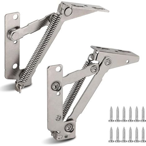 1 Paire Charnière Relevable Porte Placard 80° avec 12 Vis (1/4)
