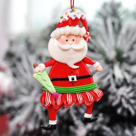 Weihnachtsschmuck 2021: Weihnachtsmann-Sockenanhänger, Weihnachtsbaumanhänger – Geschenk für Freunde und Familie (1/5)