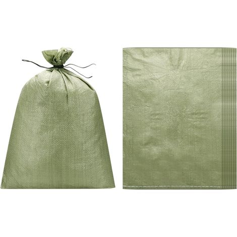 Lot de 10 sacs de sable robustes (40,1 x 50 cm, gris) (10 pièces), sacs de sable vides en polypropylène tissé, sacs de sable pour inondation, construction, sacs de terre (1/5)