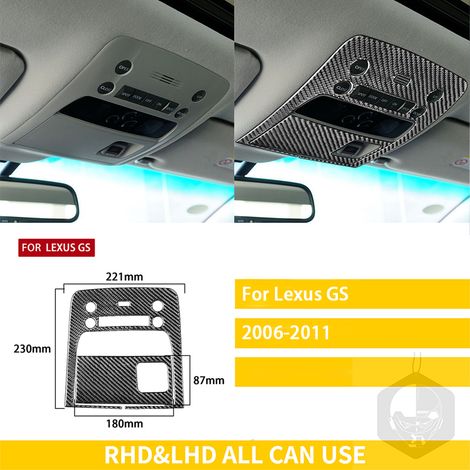 (18-B) Compatible avec Lexus GS 2006-2011 : Accessoires intérieurs en fibre de carbone pour voiture, console de vitesse, accoudoir, panneaux, autocollants décoratifs (1/5)
