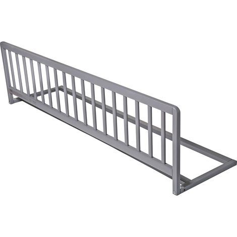 Safetots Barrière De Lit En Bois, Sécurité Pour Bébé, Pré-assemblé, 140cm De Largeur X 38cm De Hauteur, Gris
