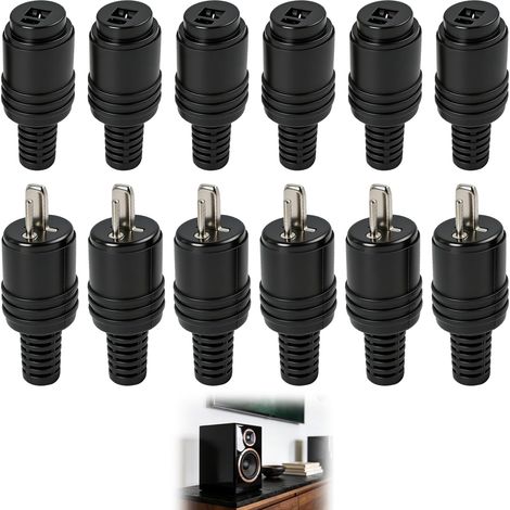 12 Connecteurs DIN 2 Broches,6 Fiches Mâles,6 Prises Femelles,Bornes à Vis,Systèmes Hi-FI