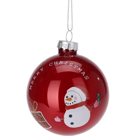 Sfere per albero di Natale in vetro colore rosso per decorazione natalizia (1/4)