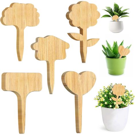 40 x Eco Bamboo Labels Marker, Bamboo Plant Labels, Garden Plant Pot Marker, for Marking Plant Growth, Distinguish Plants (1/5)