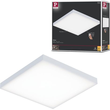 Panneau LED Velora carré avec 1 plafonnier de 12 watts 3 Step Dim Blanc dépoli Panneau lumineux en métal Plafonnier 3 000 K (1/5)