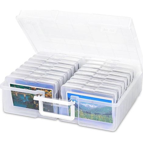 Boîtes de rangement photo portables, avec 16 compartiments intérieurs -- (1/5)