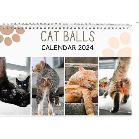 Calendrier de chats rigolos 2024, Calendrier 2024 Fesses de chats, Calendrier 2024 Testicules de chats, Calendrier de fesses de chats rigolos (Kb) (1/5)