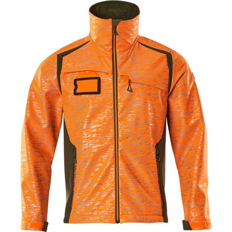Mascot Softshelljacke mit Reflexeffekte 19202 Gr. S hi-vis orange/moosgrün (1/5)