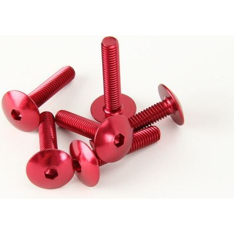 Juego de tornillos rojos para carenado M6x30 (6 piezas) Cabeza Allen, V Parts