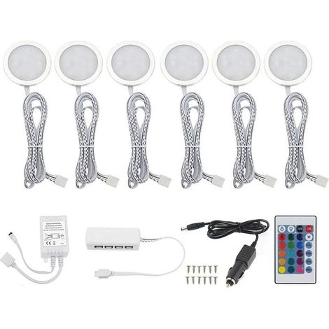 Plafonnier LED 12 V - Éclairage Intérieur pour Caravane Camping-Car Bateau Van - 6 Pièces - Diamètre 60 mm - Installation Encastrée (1/5)